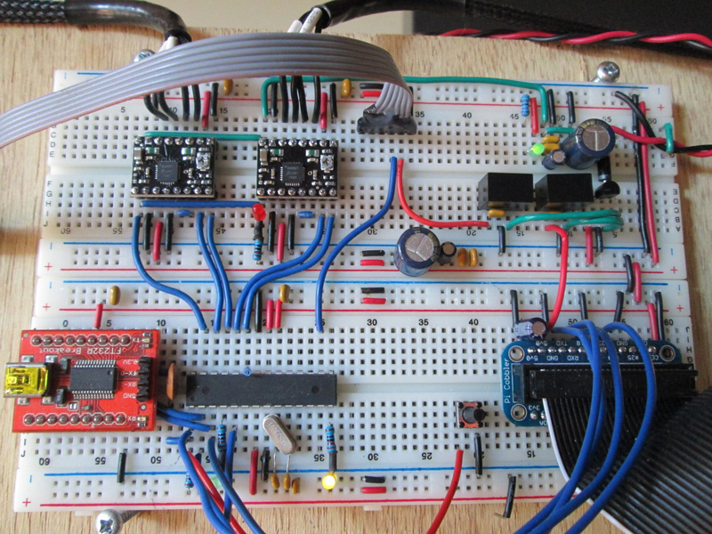 drawbot, breadboard